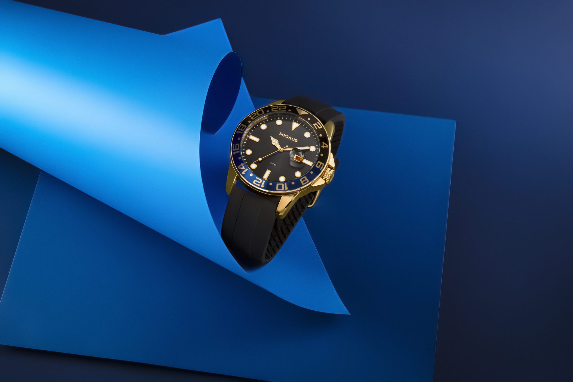 Relógio Masculino Anadigi Moderno Dourado e Preto